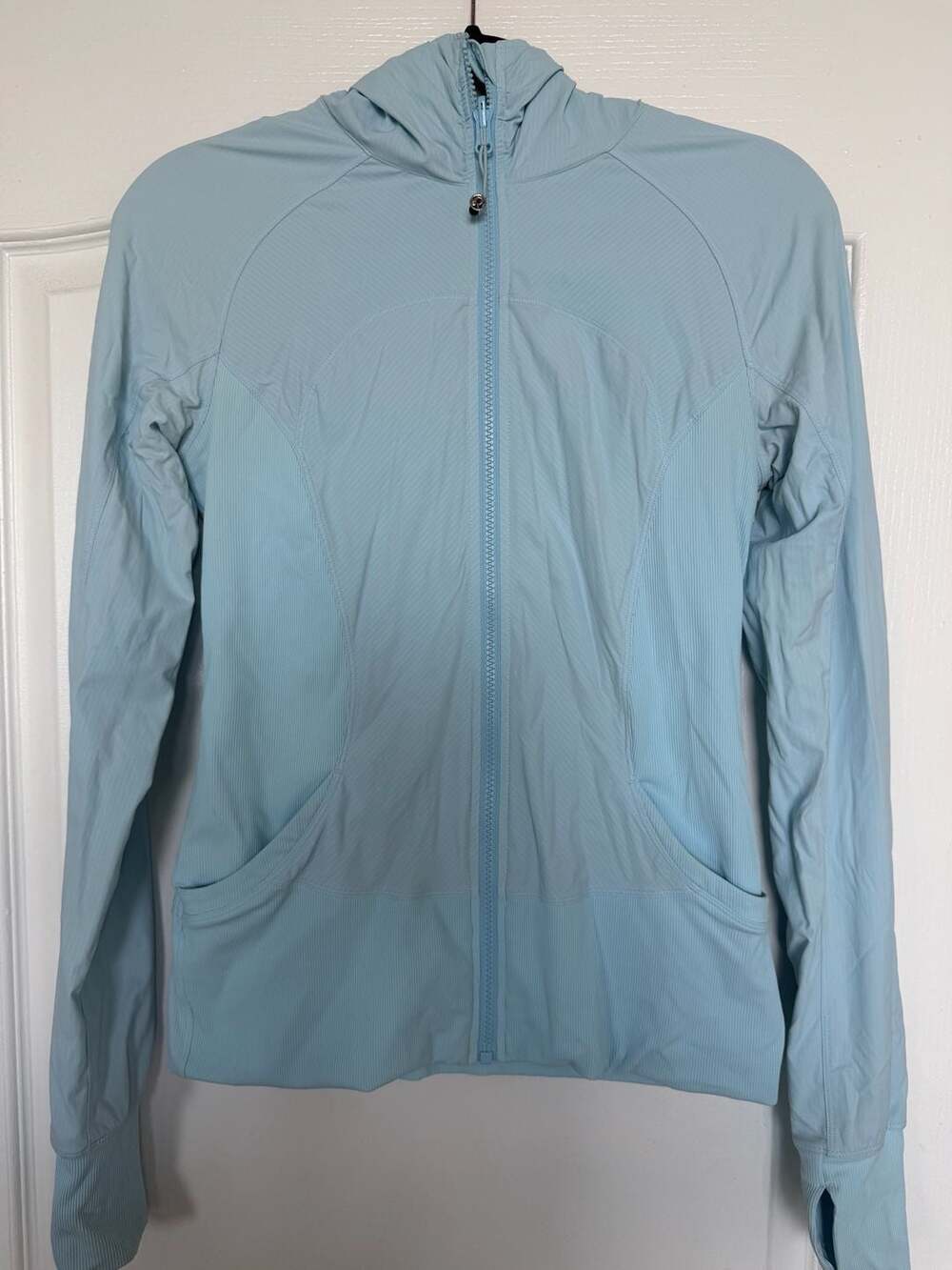 Lululemon In Flux Jacket Size 8 Light Blue Full Zip Hooded